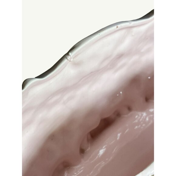 Vintage Pink Weaved Look Ceramic Planter With Grape & Leaf Design - Picture 10 of 13